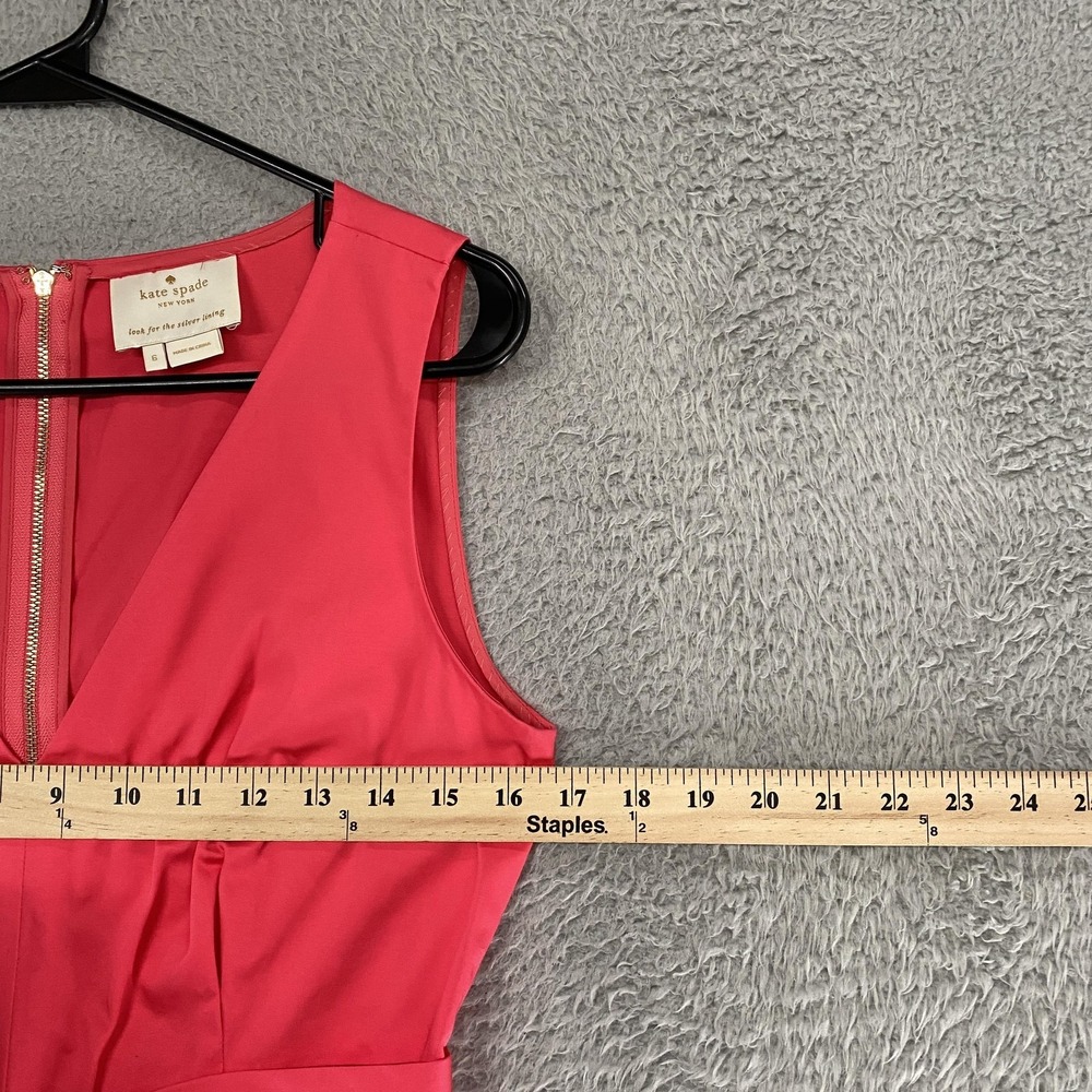 kate spade Sleeveless Colorblock Fit-and-Flare Dress in Coral, White & Navy - Picture 5 of 12